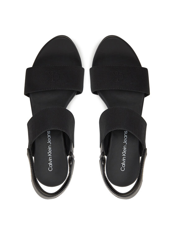 Calvin Klein Jeans Calvin Klein Jeans Sandały Wedge Sandal Webbing In YW0YW01790 Czarny