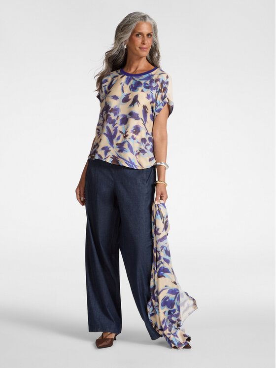 Elena Mirò Elena Mirò T-Shirt G084Z000603N002 Fioletowy Regular Fit