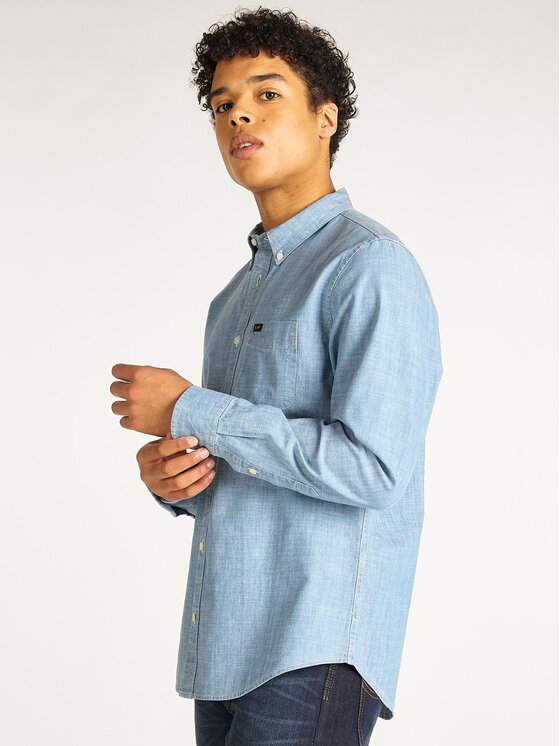 Lee Lee Camicia L880NSNJ 112123337 Celeste Regular Fit