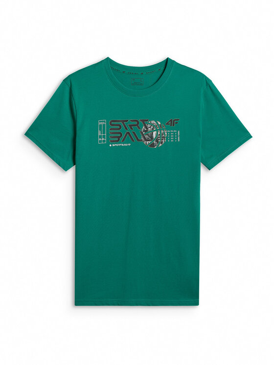 4F 4F T-Shirt ESSENTIAL 2 Zielony Regular Fit