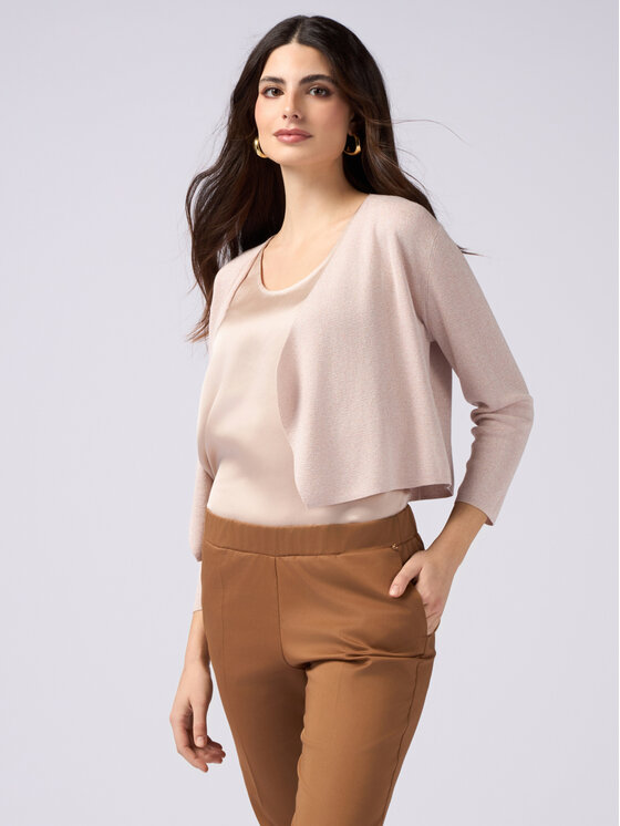 Oltre Oltre Cardigan M218J004950N002 Rosa Cropp Fit