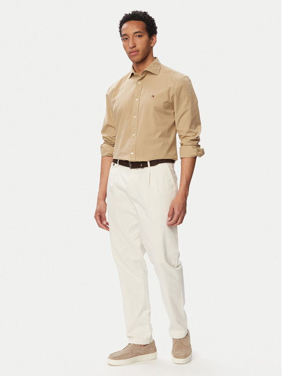 Tommy Hilfiger Tommy Hilfiger Camicia Gmd MW0MW43298 Beige Regular Fit