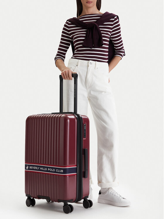Beverly Hills Polo Club Walizka średnia CEO-BHPC-M-007-08-BURGUNDY Bordowy