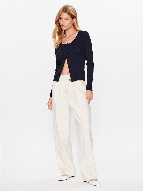 Tommy Hilfiger Tommy Hilfiger Kardigāns WW0WW38995 Tumši zils Slim Fit