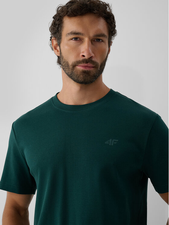 4F 4F T-Shirt ESSENTIAL Zielony ciemny Regular Fit