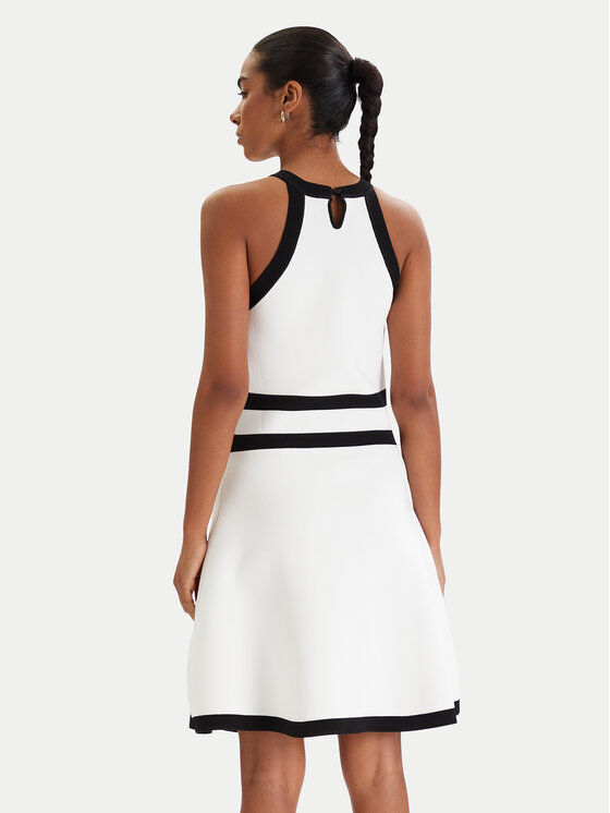 KARL LAGERFELD KARL LAGERFELD Sukienka dzianinowa B1W13004 Biały Regular Fit