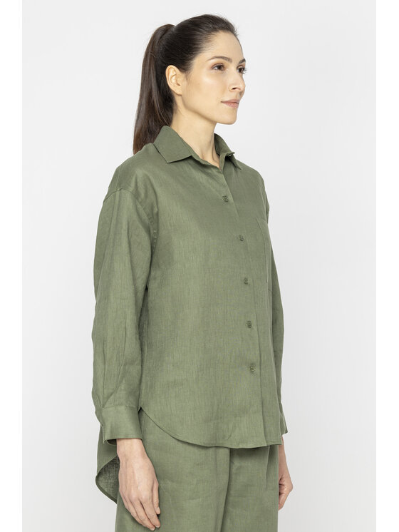 Deni Cler Milano Deni Cler Milano Koszula T-DC-1414-E2-60-42-1 Zielony Regular Fit