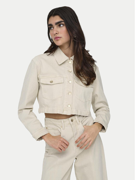 ONLY ONLY Kurtka jeansowa Heather 15311007 Beżowy Regular Fit