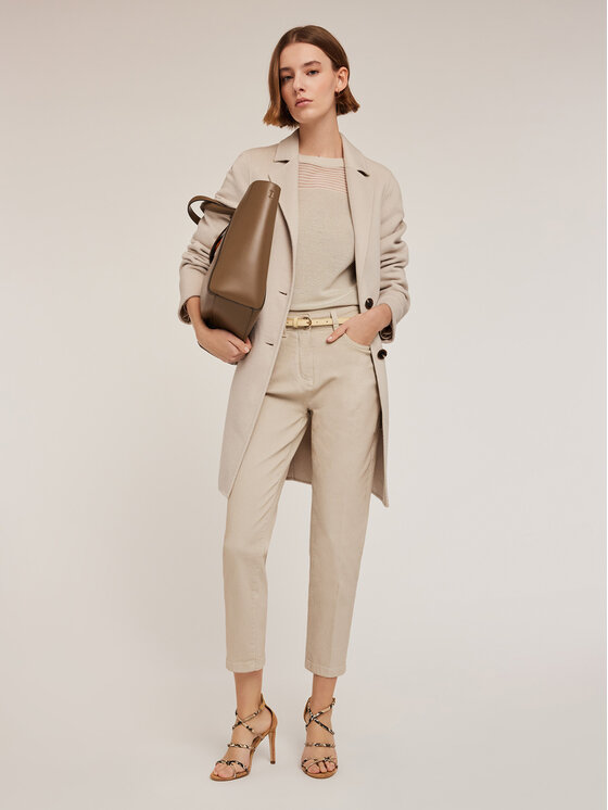 Motivi Motivi Pantaloni di tessuto P730Q003765N011 Écru Boy Fit