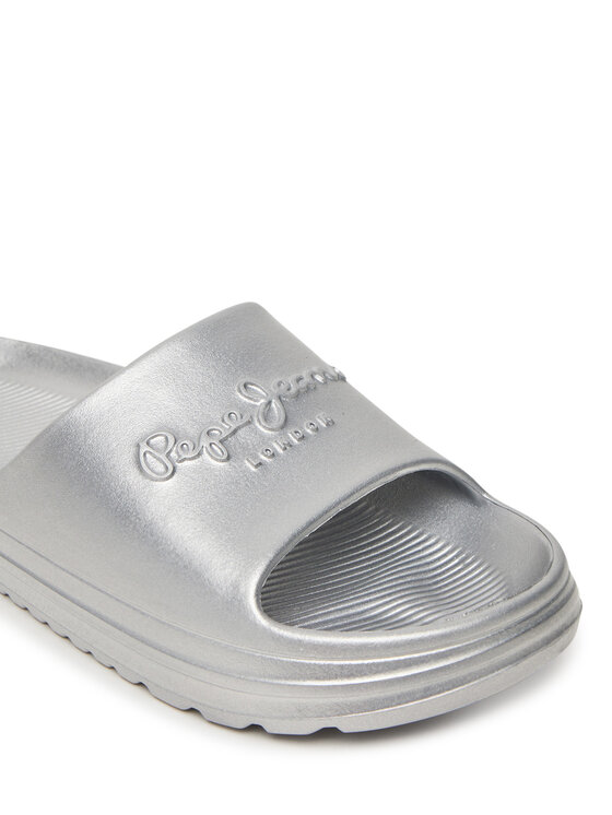Pepe Jeans Pepe Jeans Klapki Beach Slidemet PLS70165 Srebrny