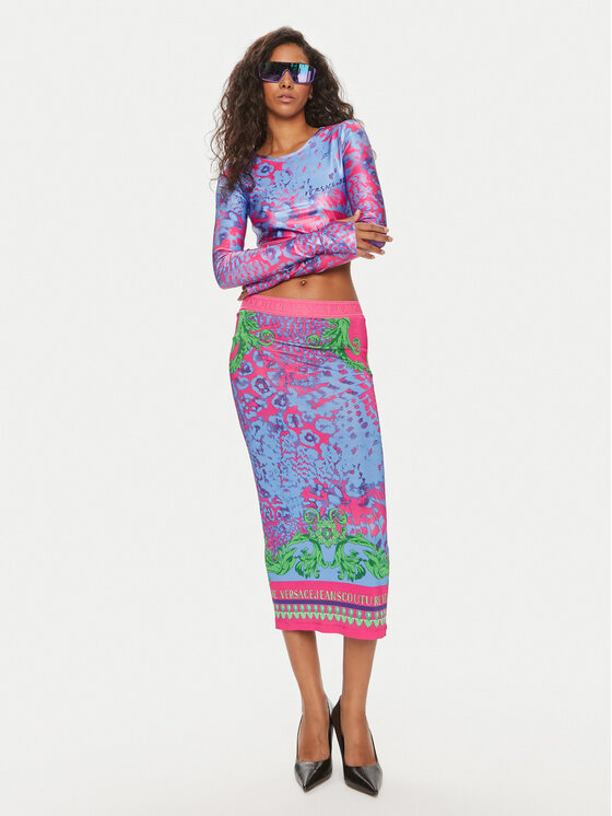 Versace Jeans Couture Versace Jeans Couture Pouzdrová sukně 76HAE8P7 Modrá Slim Fit