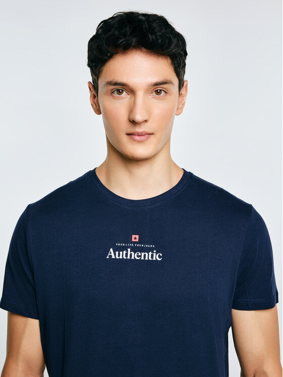 BIG STAR BIG STAR T-Shirt TECHMUNEN Granatowy Basic Fit