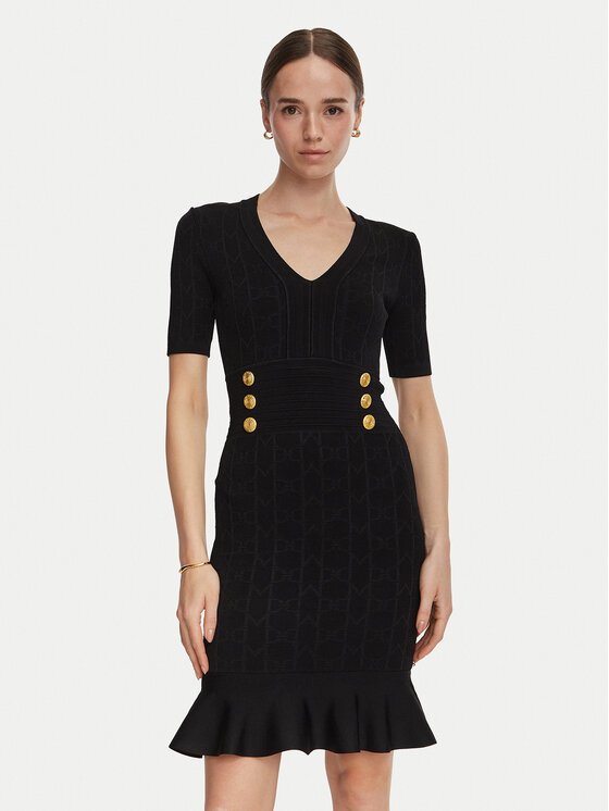 Marciano Guess Rochie tricotată G6YK18 Z1012 Negru Slim Fit