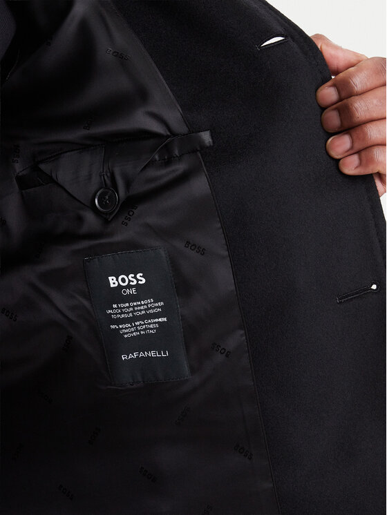 BOSS BOSS Vilnas mētelis H-Hyde-SU-264 50571853 Melns Slim Fit