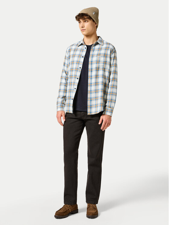 Wrangler Wrangler Longsleeve Sign Off 112357361 Μαύρο Regular Fit