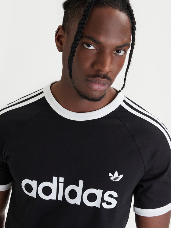 adidas adidas Majica 3-Stripes Ringer KF0417 Črna Slim Fit