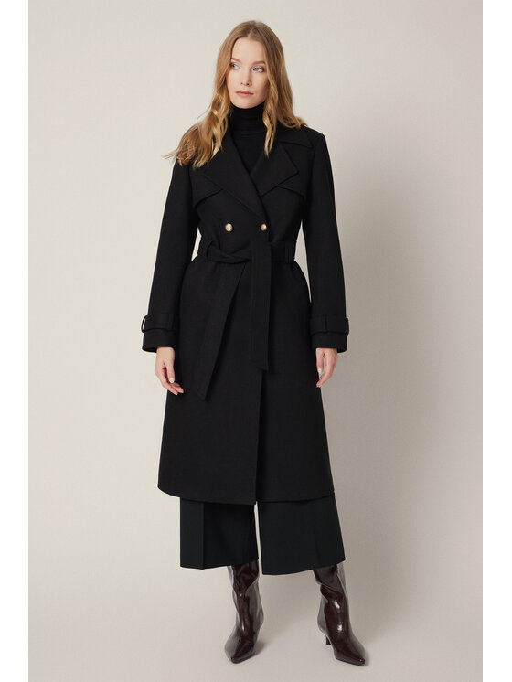 Lancerto Lancerto Płaszcz Eloria PC073225000015 Czarny Regular Fit