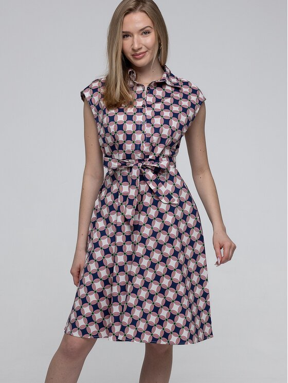 Perso Perso Sukienka letnia RBE265381F Różowy Regular Fit