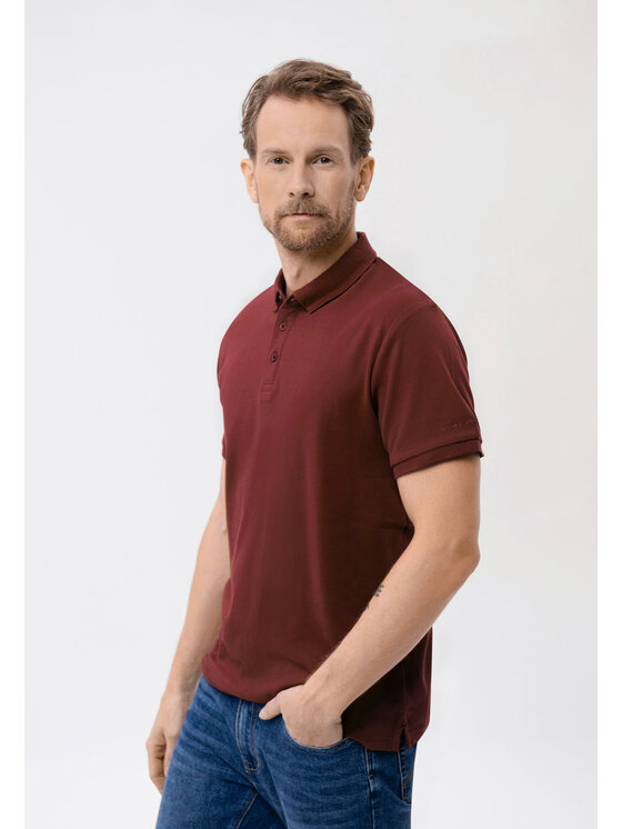 Volcano Volcano Polo O-VOLVI Czerwony Regular Fit