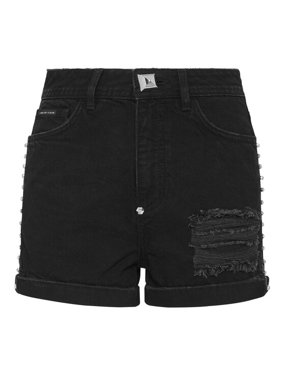 PHILIPP PLEIN PHILIPP PLEIN Džínové šortky 4341 Černá Skinny Fit