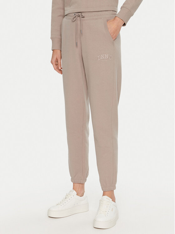 DKNY Sport Teplákové nohavice DP4P3471 Béžová Regular Fit