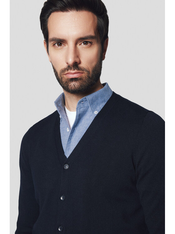 Lancerto Lancerto Kardigan Vidar SW073224000082 Granatowy Regular Fit