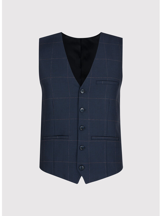 Pako Lorente Pako Lorente Kamizelka P22WF-8G-001 Granatowy Slim Fit