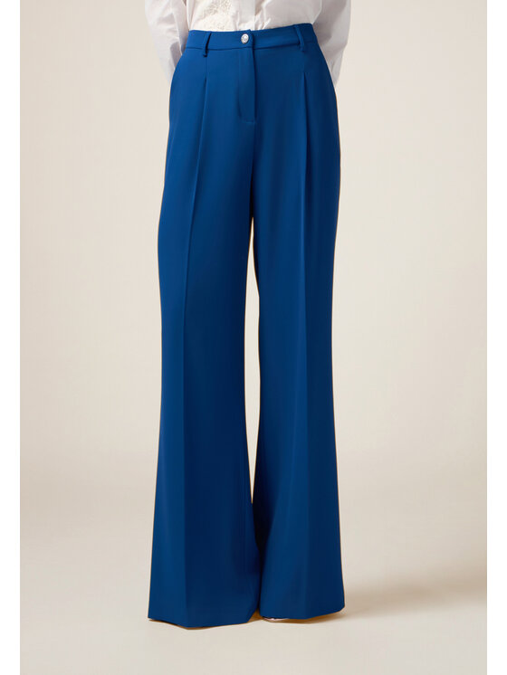 Oltre Oltre Pantaloni di tessuto P253R008596N024 Turchese Baggy Fit