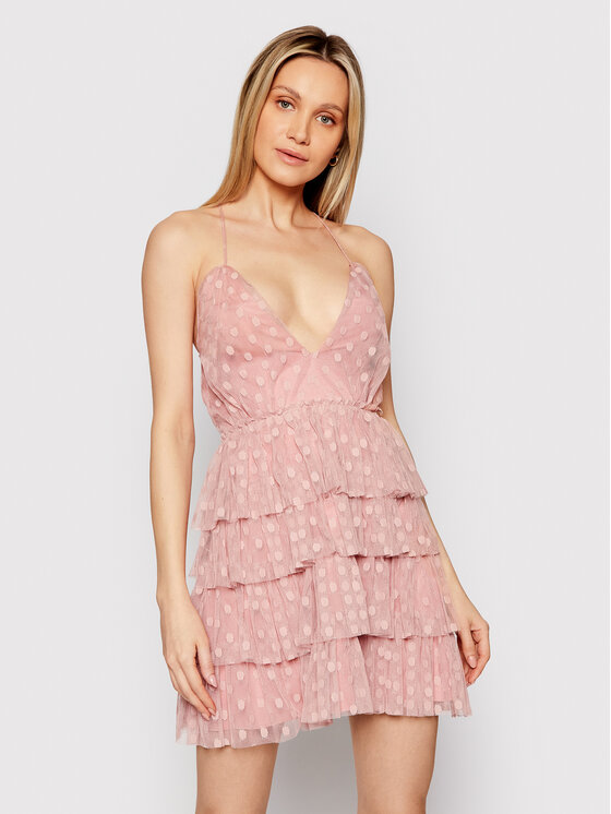 Nissa Nissa Коктейлна рокля RS12175 Розов Regular Fit