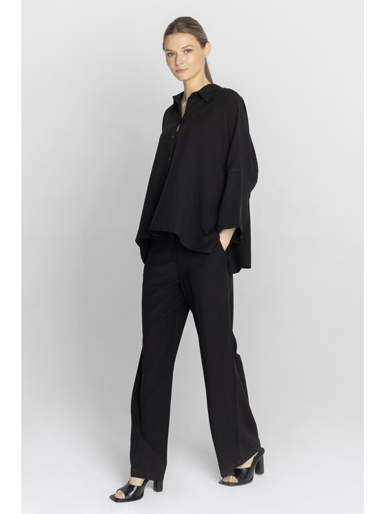 Deni Cler Milano Deni Cler Milano Spodnie materiałowe T-DC-5232-F2-20-90-1 Czarny Regular Fit