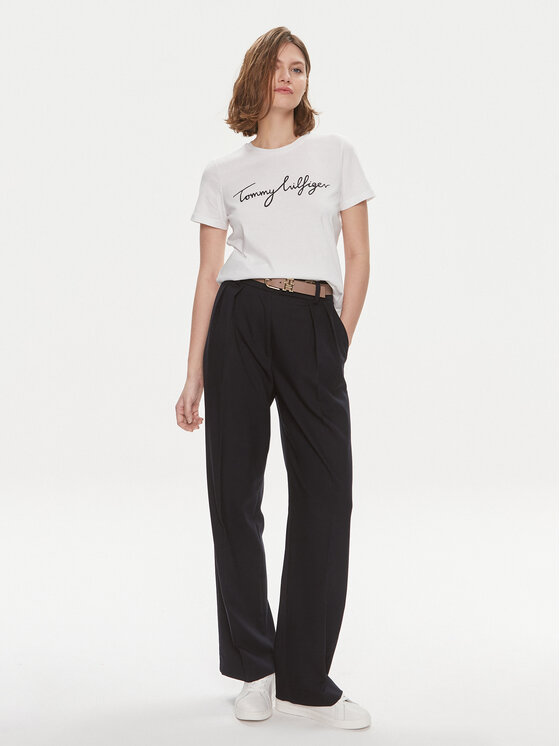 Tommy Hilfiger Tommy Hilfiger Marškinėliai Signature WW0WW41674 Balta Regular Fit
