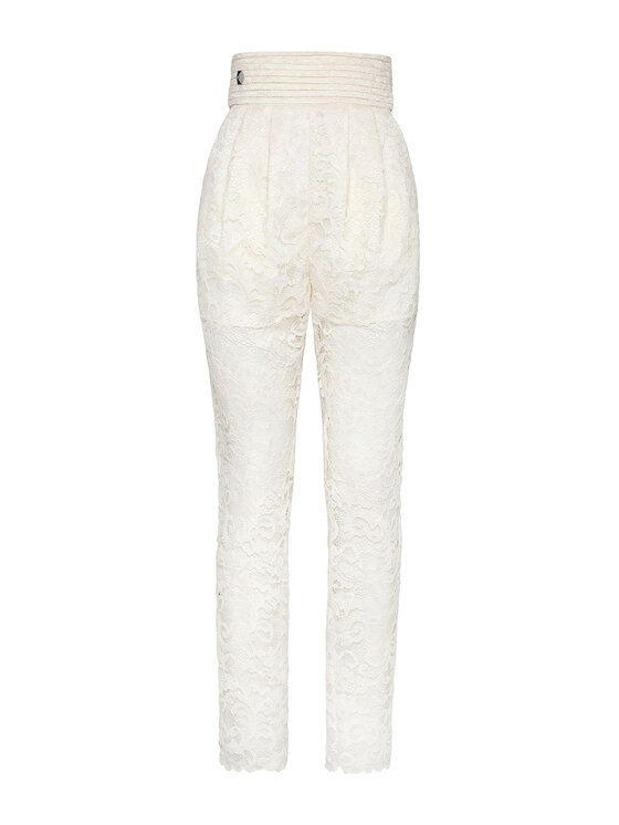 PHILIPP PLEIN PHILIPP PLEIN Bavlnené nohavice 6483 Béžová Flare Fit