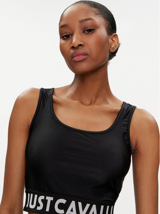 Just Cavalli Just Cavalli Top 76PAM204 Negru Slim Fit