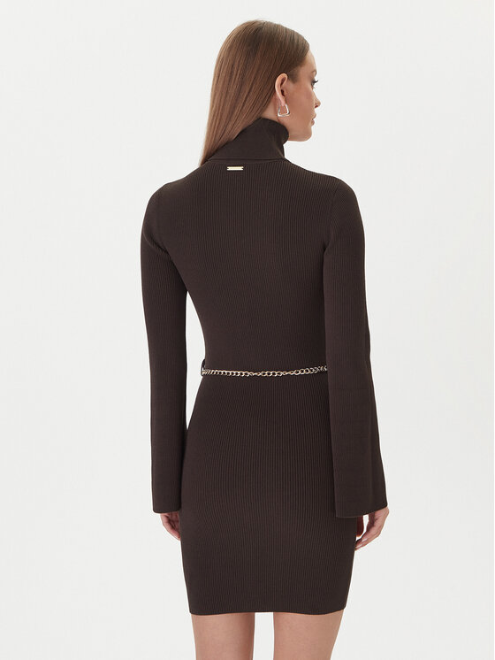 MICHAEL Michael Kors MICHAEL Michael Kors Kötött ruha MF583C633D Barna Slim Fit