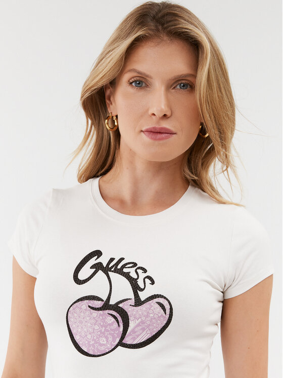 Guess Guess Футболка W3BI16 KA0Q1 Écru Slim Fit