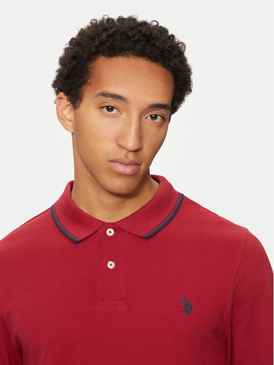 U.S. Polo Assn. U.S. Polo Assn. Тениска с яка и копчета MUP2255 Червен Regular Fit