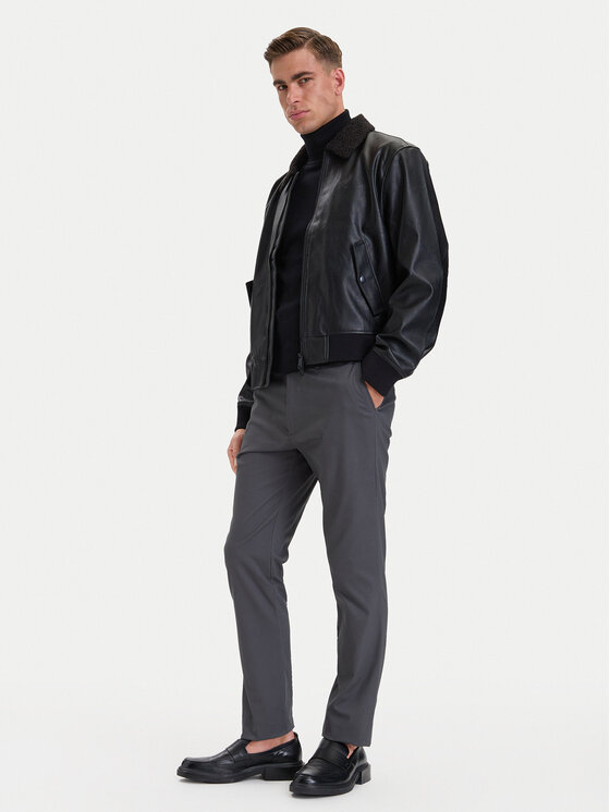 Calvin Klein Calvin Klein Chino nohavice LV04LD613G Tmavosivá Slim Fit