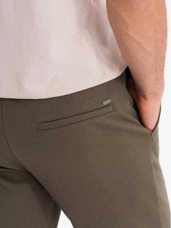Ombre Ombre Szorty materiałowe OM-SRCS-0170 Zielony Regular Fit