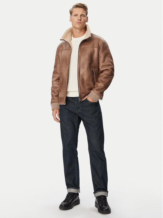 Milestone Milestone Изкуствен кожух MSRiano 630813 60935 Светлокафяв Regular Fit