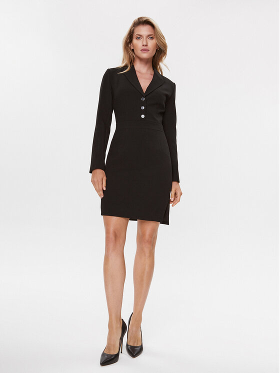Guess Guess Vsakodnevna obleka W3BK0K WFQK2 Črna Slim Fit