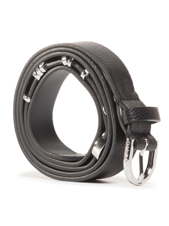 Pasek Damski Calvin Klein, Czarny, Round Buckle Belt 20MM W Charms K60K607324