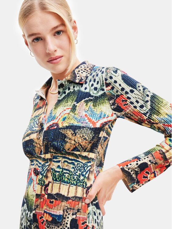 Desigual Desigual Každodenné šaty 23WWVF15 Farebná Slim Fit