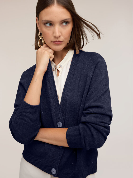 Motivi Motivi Cardigan M360E002418N034 Blu Regular Fit