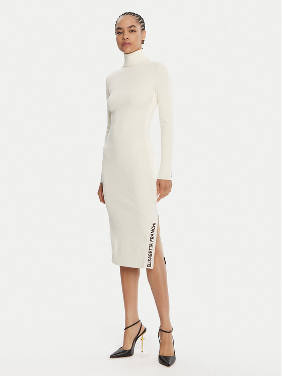 Elisabetta Franchi Elisabetta Franchi Džemper haljina AM-03S-56E2-V390 Écru Slim Fit