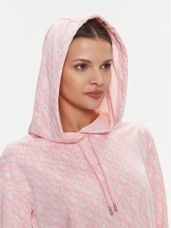 Guess Guess Bluza Gl Logo V4RQ13 KC2X2 Różowy Regular Fit