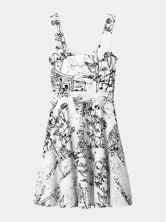 Desigual Desigual Vestito estivo Tually 24SWVK09 Bianco Regular Fit