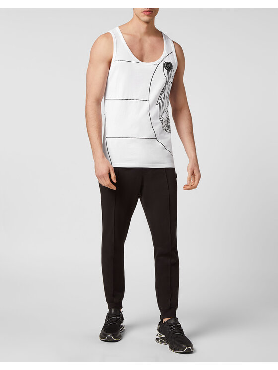 Plein Sport Plein Sport Tank top 1783 Biały Regular Fit