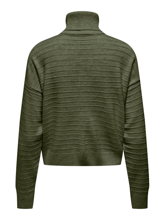 ONLY ONLY Bluză cu gât 15294524 Verde Regular Fit