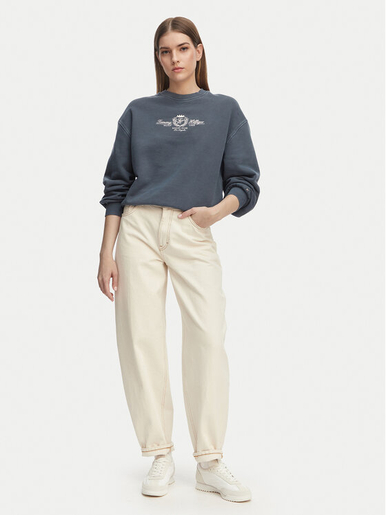 Tommy Hilfiger Tommy Hilfiger Majica dugih rukava Crest Embroidery WW0WW48733 Tamnoplava Relaxed Fit