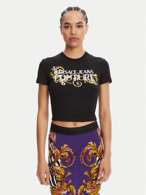 Versace Jeans Couture Versace Jeans Couture T-Shirt 78HAHC05 Černá Slim Fit